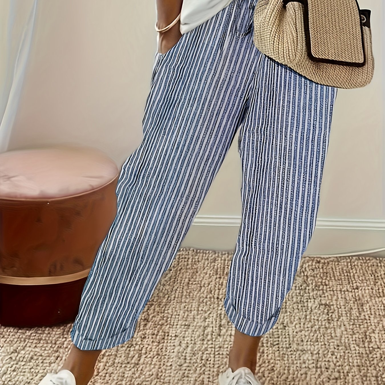 Sommerhose Damen | Bequeme Streifenhose mit lockerem Schnitt | Noelle