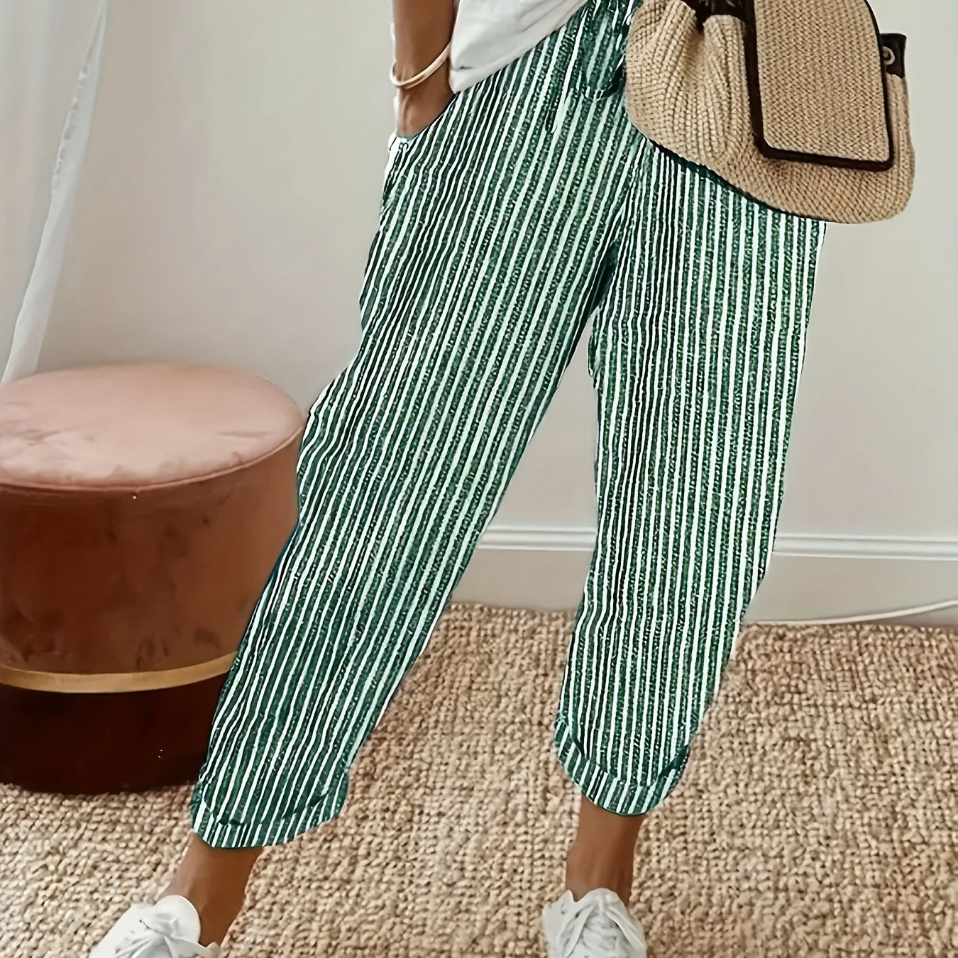 Sommerhose Damen | Bequeme Streifenhose mit lockerem Schnitt | Noelle