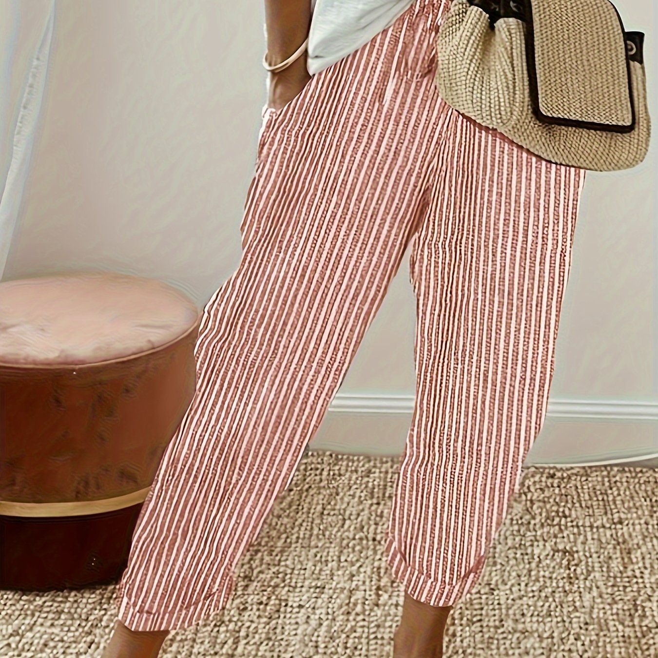 Sommerhose Damen | Bequeme Streifenhose mit lockerem Schnitt | Noelle