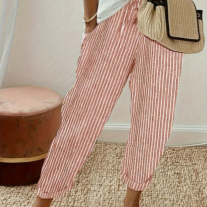 Sommerhose Damen | Bequeme Streifenhose mit lockerem Schnitt | Noelle