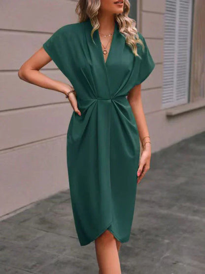 Stilvoll und Elegant Midi Wickelkleid für Damen