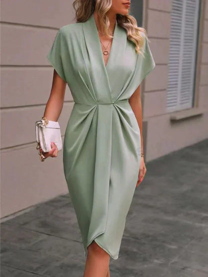 Stilvoll und Elegant Midi Wickelkleid für Damen