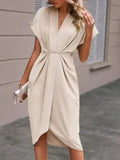 Stilvoll und Elegant Midi Wickelkleid für Damen
