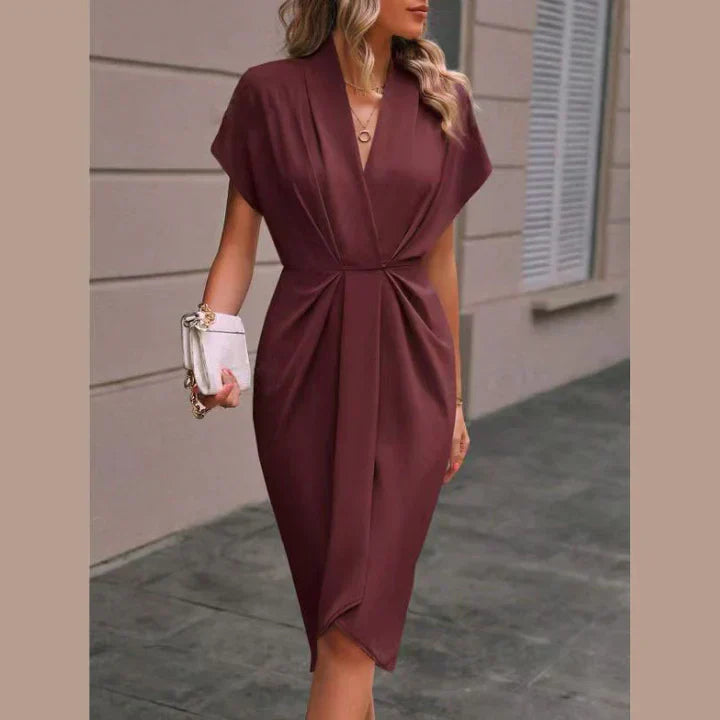 Stilvoll und Elegant Midi Wickelkleid für Damen