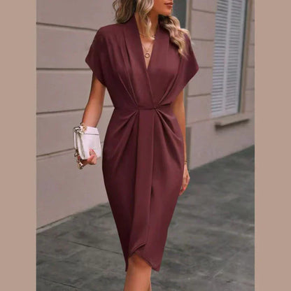 Stilvoll und Elegant Midi Wickelkleid für Damen