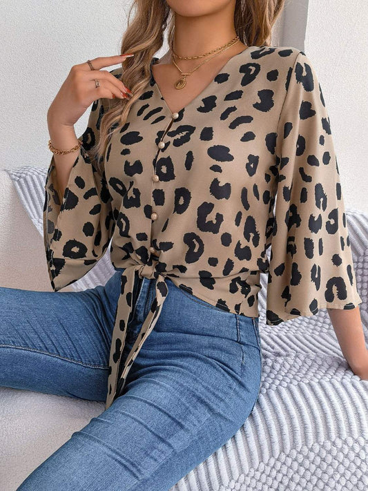 Stilvoll und Lässig Leopardenmuster Bluse für Damen