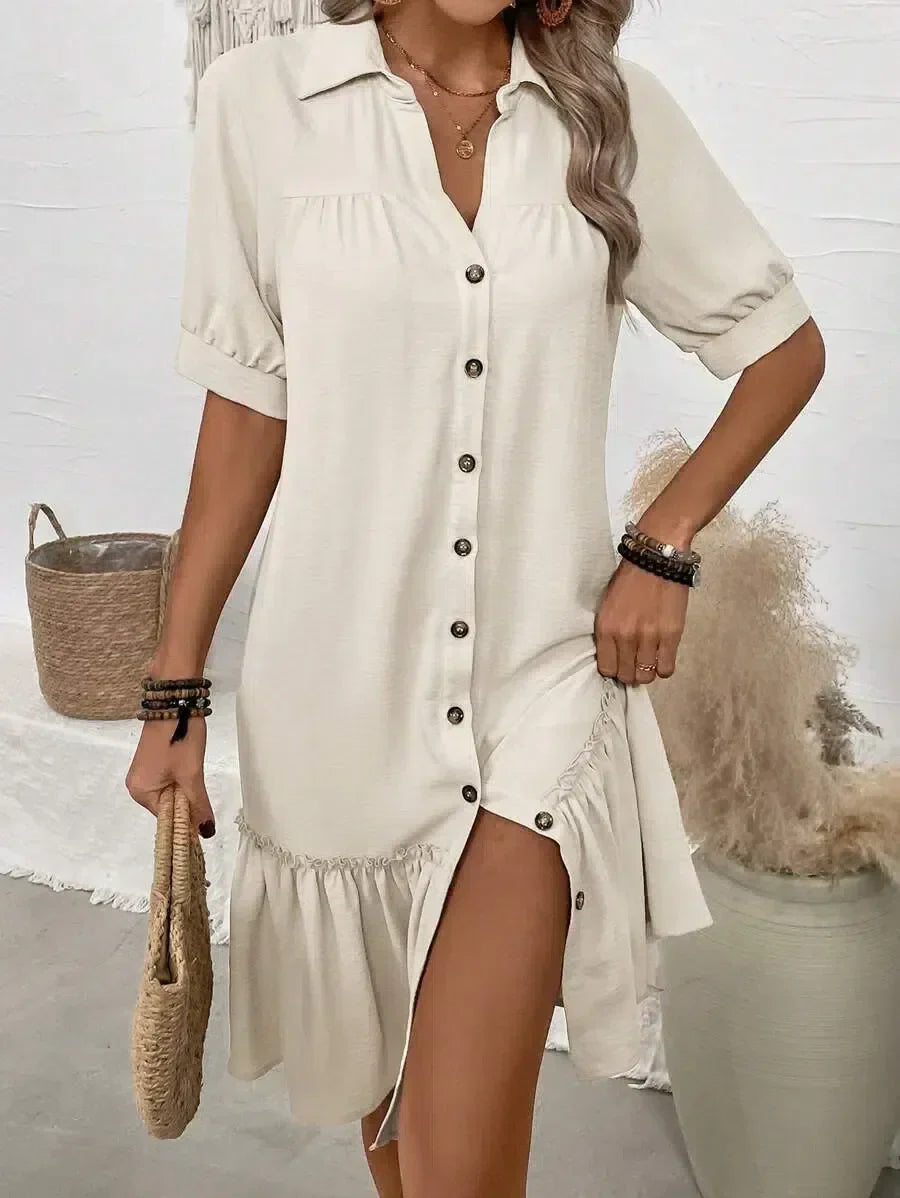 Stilvoll und vielseitig Rüschensaumkleid für Damen