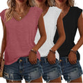 T-Shirt Damen | Lässige Sommermode mit V-Ausschnitt im 3er-Pack | Monika