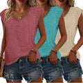 T-Shirt Damen | Lässige Sommermode mit V-Ausschnitt im 3er-Pack | Monika
