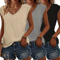 T-Shirt Damen | Lässige Sommermode mit V-Ausschnitt im 3er-Pack | Monika