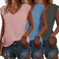 T-Shirt Damen | Lässige Sommermode mit V-Ausschnitt im 3er-Pack | Monika
