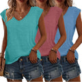 T-Shirt Damen | Lässige Sommermode mit V-Ausschnitt im 3er-Pack | Monika