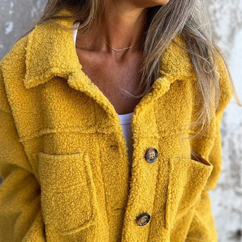Teddyfleece-Jacke mit Knöpfen