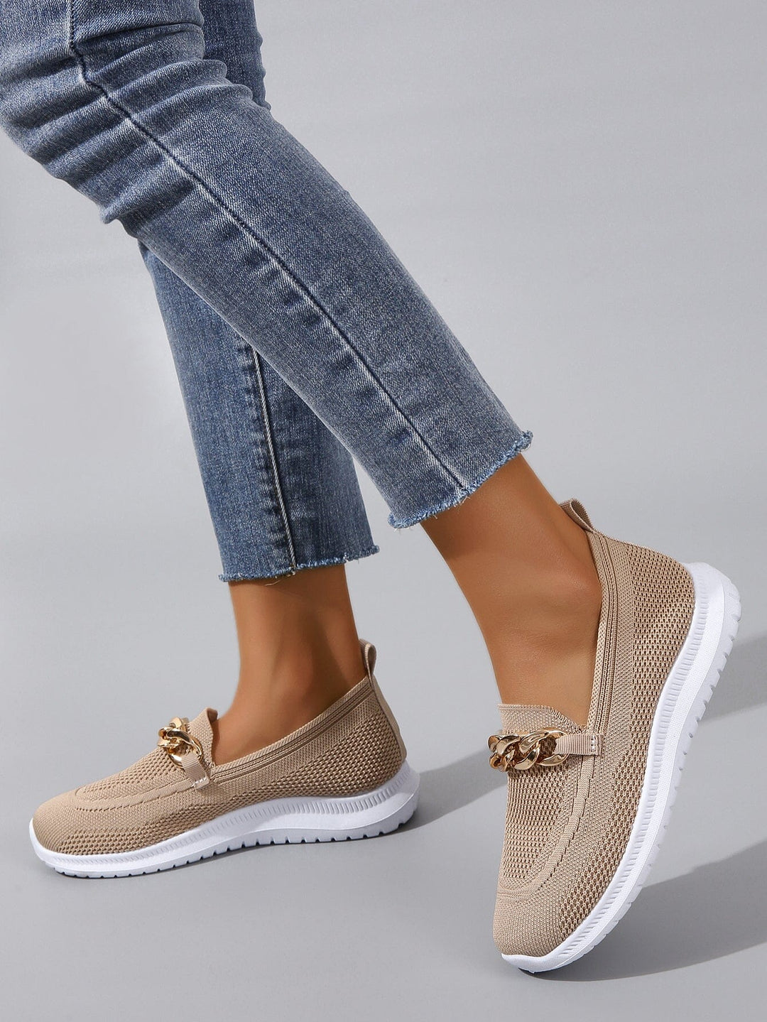Damen Strick Loafer zum Hineinschlüpfen | Freizeit