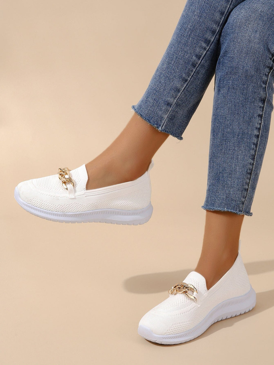 Damen Strick Loafer zum Hineinschlüpfen | Freizeit