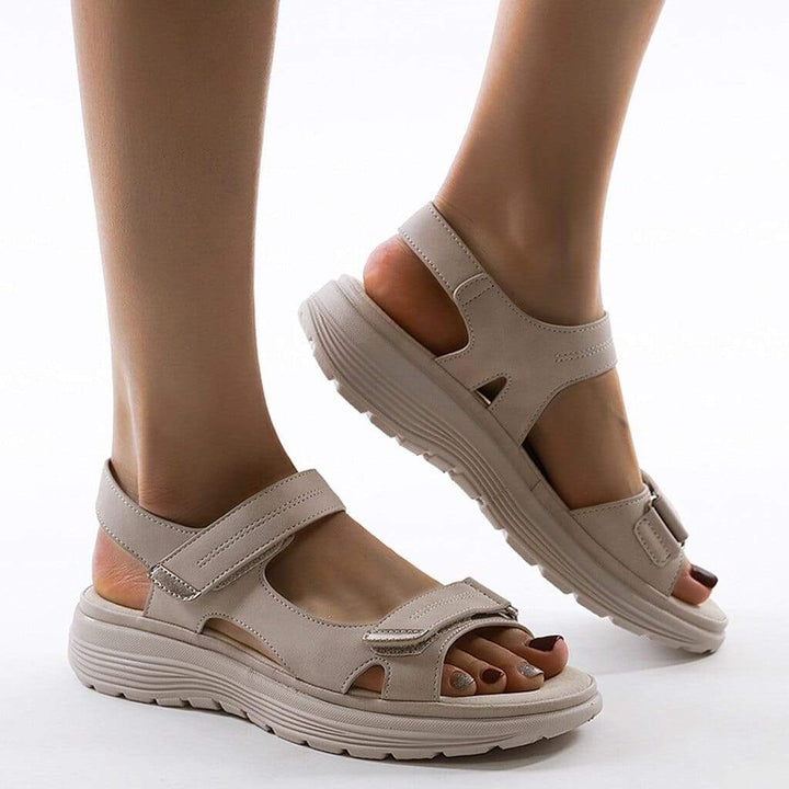 Damen Klettverschluss Plateau Sandalen | Freizeit