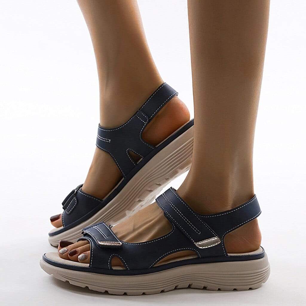 Damen Klettverschluss Plateau Sandalen | Freizeit
