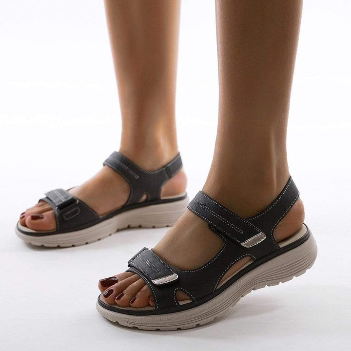 Damen Klettverschluss Plateau Sandalen | Freizeit