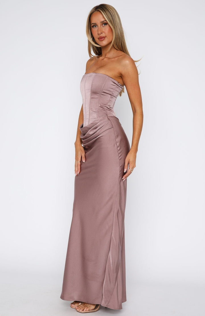 Damen Trägerloses Maxikleid Mit Raffdetails | Raffungen